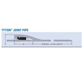 McWane Ductile Iron Tyton Joint Pipe, Thickness Class 52, 10" x 18' Long, Includes Gasket and Two Brass Wedges